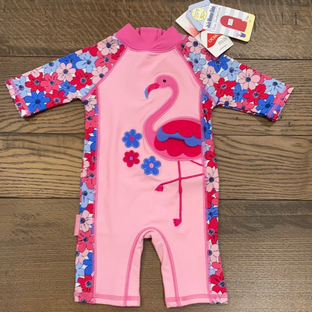 NWT 0-6 month JoJo Maman Bebe 1 piece sun protection swim suit - Picture 1 of 3